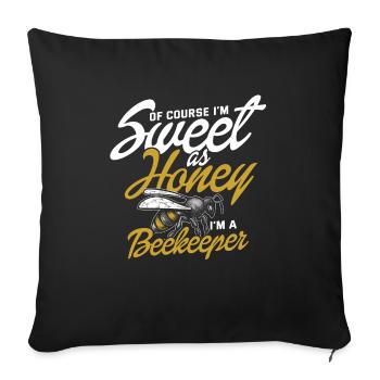 Cadeau de miel apiculteur abeille - Housse de coussin décorative 45 x 45 cm - noir - Devant