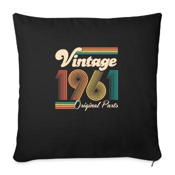 1961 60. Geburtstag Sechzigster Sechzig Geschenk - Sofakissenbezug 45 x 45 cm - Schwarz - Vorne