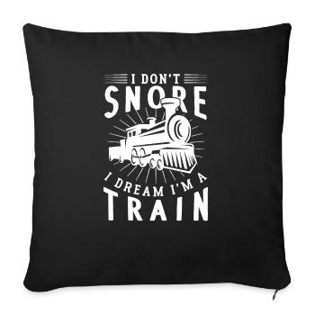 Conducteur de train train locomotive ferroviaire ronfler - Housse de coussin décorative 45 x 45 cm - noir - Devant