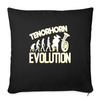 Tenor horn brass instrument musical instrument - Sofa pillowcase 17,3'' x 17,3'' (45 x 45 cm) - black - Front