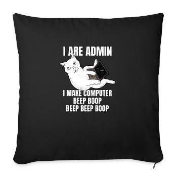 Je suis administrateur Ordinateur Cat Beep Boop I Funny IT - Housse de coussin décorative 45 x 45 cm - noir - Devant