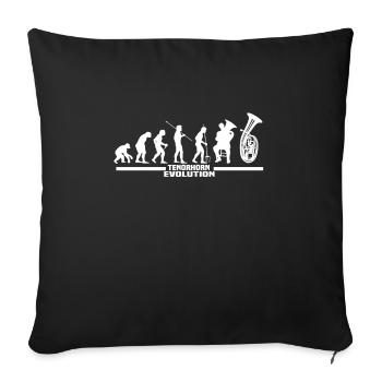 Tenor horn brass music tenor horn players orchestra - Sofa pillowcase 17,3'' x 17,3'' (45 x 45 cm) - black - Front