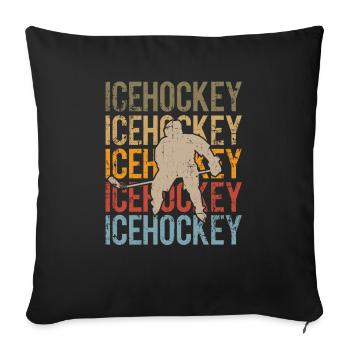 Icehockey Vintage - Eishockey Shirt - Sofakissenbezug 45 x 45 cm - Schwarz - Vorne