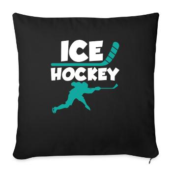 Hockey sur glace - Hockey sur glace Hockey sur glace - Housse de coussin décorative 45 x 45 cm - noir - Devant