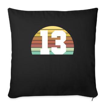 13 - Sofa pillowcase 17,3'' x 17,3'' (45 x 45 cm) - black - Front