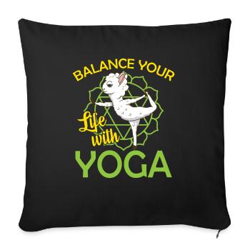 Yoga sheep colorful saying - Sofa pillowcase 17,3'' x 17,3'' (45 x 45 cm) - black - Front