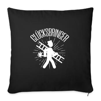 Glücksbringer Schornsteinfeger Kaminfeger Geschenk - Sofakissenbezug 45 x 45 cm - Schwarz - Vorne