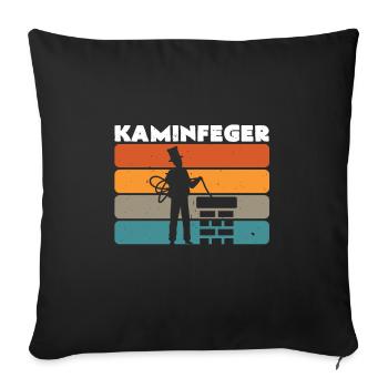 Retro Schornsteinfeger Vintage Kaminfeger Geschenk - Sofakissenbezug 45 x 45 cm - Schwarz - Vorne