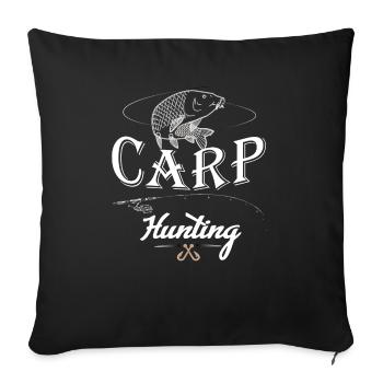 Carp accessories fishing angler gift - Sofa pillowcase 17,3'' x 17,3'' (45 x 45 cm) - black - Front