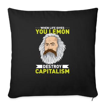 KARL MARX: Détruisez le capitalisme - Housse de coussin décorative 45 x 45 cm - noir - Devant
