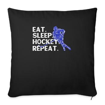 Hockey hockeyeur cadeau - Housse de coussin décorative 45 x 45 cm - noir - Devant