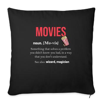 Film - Housse de coussin décorative 45 x 45 cm - noir - Devant