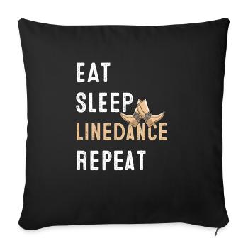 Linedance musique country western danse sport - Housse de coussin décorative 45 x 45 cm - noir - Devant