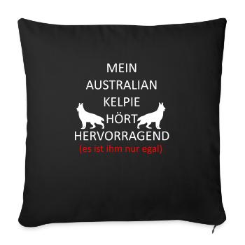 Australian Kelpie Schäferhund Hunde Kelpies - Sofakissenbezug 45 x 45 cm - Schwarz - Vorne