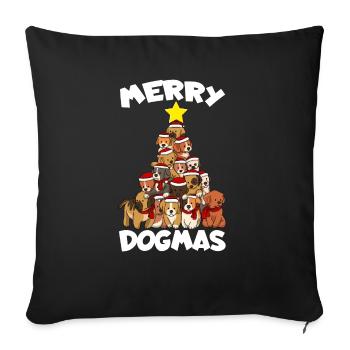 Hund Weihnachten Hunde Baum Merry Dogmas Lustiges - Sofakissenbezug 45 x 45 cm - Schwarz - Vorne