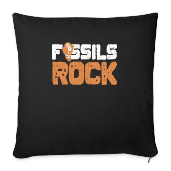 Fossils Rock Archeology Gift - Sofa pillowcase 17,3'' x 17,3'' (45 x 45 cm) - black - Front