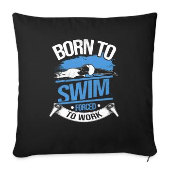 Natation plongée piscine piscine extérieure l'eau mer - Housse de coussin décorative 45 x 45 cm - noir - Devant