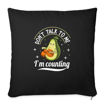 I'm Counting Knitting Mother Avocado Knit Knitter - Sofa pillowcase 17,3'' x 17,3'' (45 x 45 cm) - black - Front