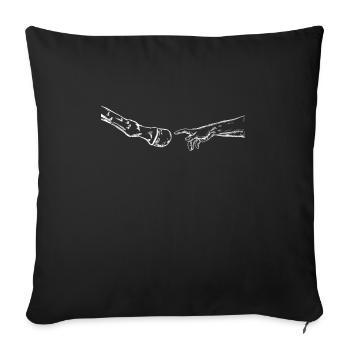 Pferd Design für eine Reiterin - Sofakissenbezug 45 x 45 cm - Schwarz - Vorne