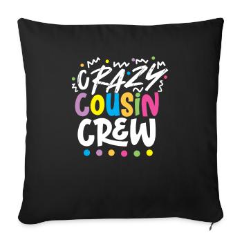 Crazy cousin cousin crew - Sofa pillowcase 17,3'' x 17,3'' (45 x 45 cm) - black - Front