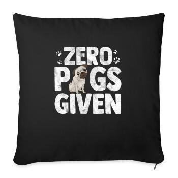 Carlin Confiant Pug Chien Pugs Chiot Race Mixte - Housse de coussin décorative 45 x 45 cm - noir - Devant