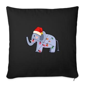 Noël laid d'éléphant - Housse de coussin décorative 45 x 45 cm - noir - Devant