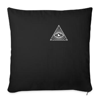 Freemason Mason Illuminati All seeing eye - Sofa pillowcase 17,3'' x 17,3'' (45 x 45 cm) - black - Front