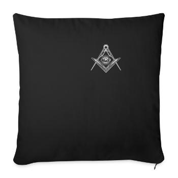 Freemason Mason Illuminati All seeing eye - Sofa pillowcase 17,3'' x 17,3'' (45 x 45 cm) - black - Front