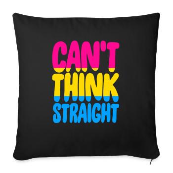 Pansexual Pride Community kann nicht direkt an Rig denken - Sofakissenbezug 45 x 45 cm - Schwarz - Vorne