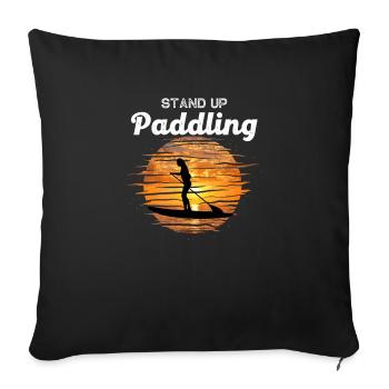 Stand Up Paddling SUP Paddleboard Paddler Gift - Sofa pillowcase 17,3'' x 17,3'' (45 x 45 cm) - black - Front