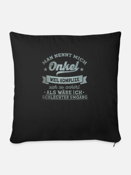 Komplize Patenonkel Pate Onkel Geschenk - Sofakissenbezug 45 x 45 cm - Schwarz
