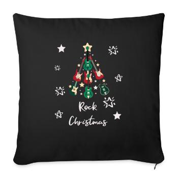 Rock Christmas Rock Fir Tree Xmas Tree Musique - Housse de coussin décorative 45 x 45 cm - noir - Devant