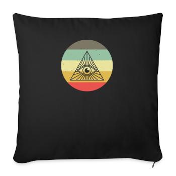 Maçon franc-maçon Illuminati - Housse de coussin décorative 45 x 45 cm - noir - Devant