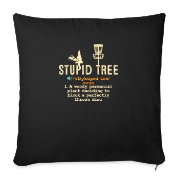 Disc Golf Stupid Tree Ultimate Frolf Frisbee - Housse de coussin décorative 45 x 45 cm - noir - Devant