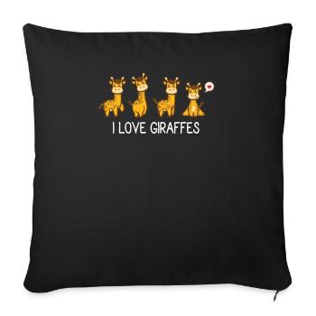 giraffe - Sofa pillowcase 17,3'' x 17,3'' (45 x 45 cm) - black - Front