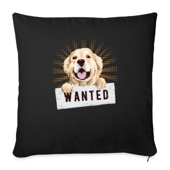 Golden retriever - Housse de coussin décorative 45 x 45 cm - noir - Devant