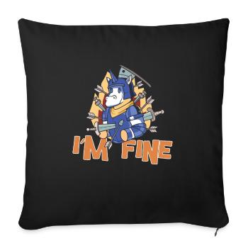 Horse knight - Sofa pillowcase 17,3'' x 17,3'' (45 x 45 cm) - black - Front