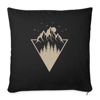 Modern mountain - Sofa pillowcase 17,3'' x 17,3'' (45 x 45 cm) - black - Front