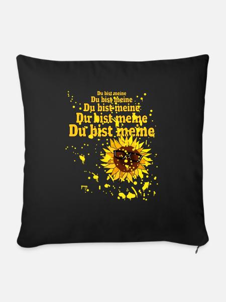 Du bist meine Sonnenblume - Sofakissenbezug 45 x 45 cm - Schwarz