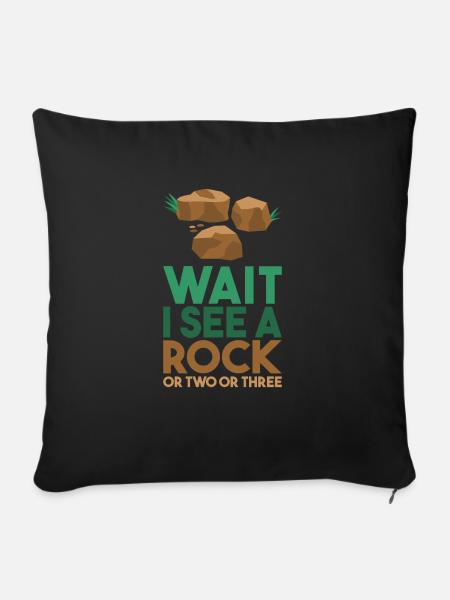 Wait I See A Rock - Sofakissenbezug 45 x 45 cm - Schwarz