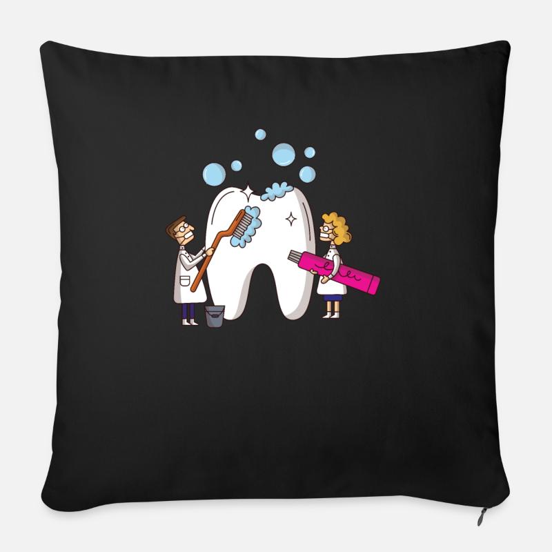 Zahnarzt Zahn Doktor Geschenkidee - Sofakissenbezug 45 x 45 cm - Schwarz