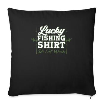 Fishing angler fisherman fish gift - Sofa pillowcase 17,3'' x 17,3'' (45 x 45 cm) - black - Front