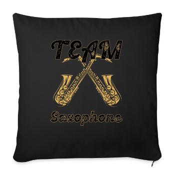 Saxophone Musiker - Sofakissenbezug 45 x 45 cm - Schwarz - Vorne