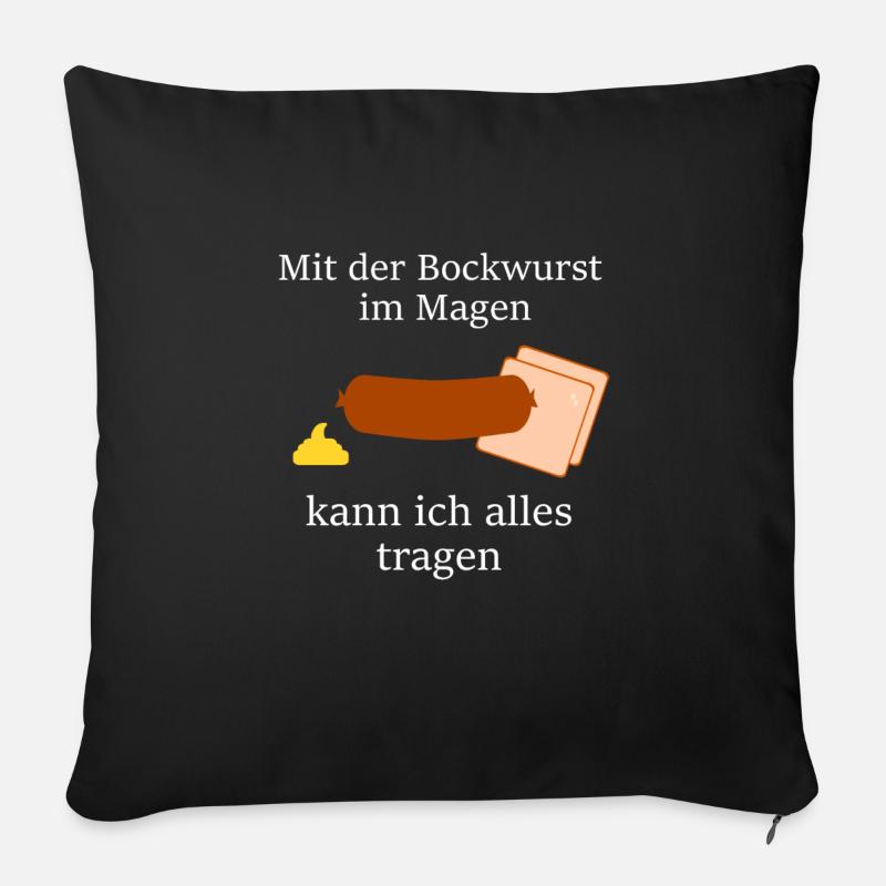 Bockwurst Arbeiter - Sofakissenbezug 45 x 45 cm - Schwarz