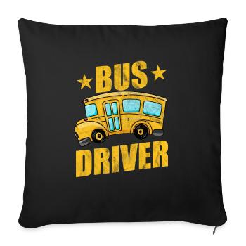 Bus - Sofakissenbezug 45 x 45 cm - Schwarz - Vorne