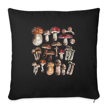 Pilze Shirt Pilzsammler Geschenk Sammeln Pilz Graf - Sofakissenbezug 45 x 45 cm - Schwarz - Vorne
