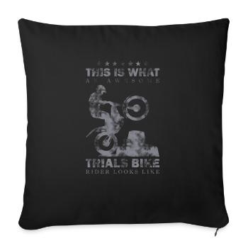 This is what a great trial rider looks like on a motorcycle - Sofa pillowcase 17,3'' x 17,3'' (45 x 45 cm) - black - Front