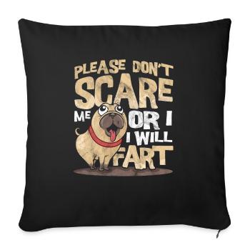 Mops - Sofakissenbezug 45 x 45 cm - Schwarz - Vorne