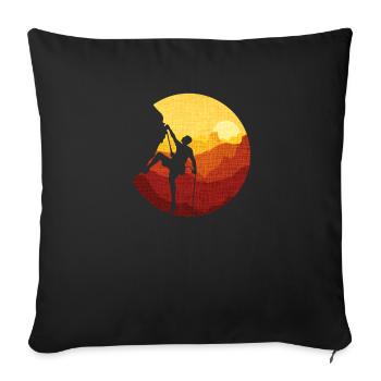 Cadeau d'escalade rétro vintage d'escalade - Housse de coussin décorative 45 x 45 cm - noir - Devant