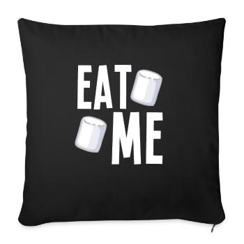 Mange-moi des guimauves - Housse de coussin décorative 45 x 45 cm - noir - Devant